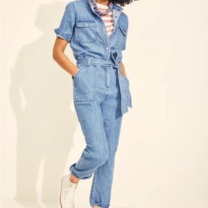 Old Navy Tie Belt Denim Utility Jumpsuit 1X
